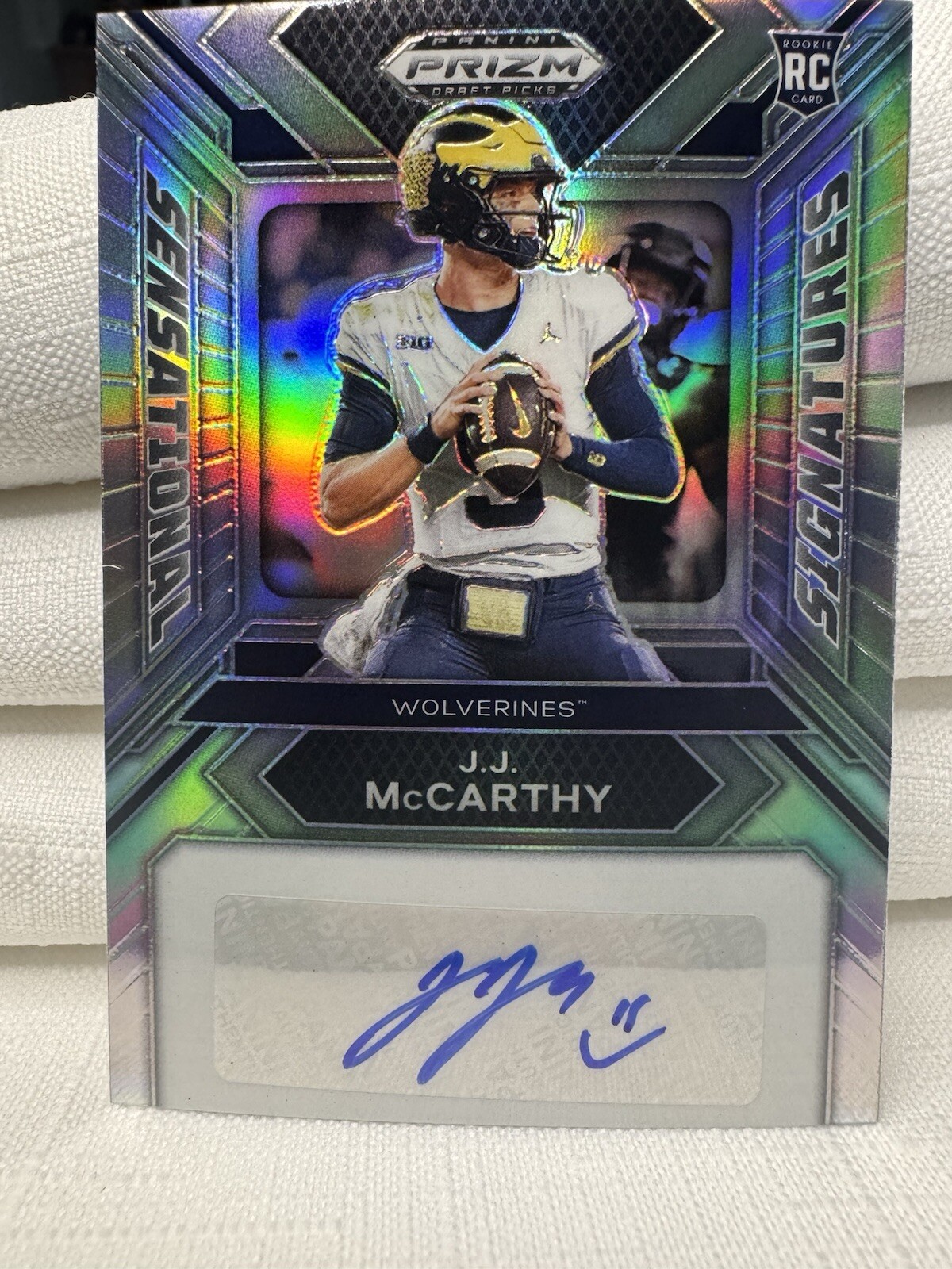 2024 Panini Prizm Draft Picks - Sensational Signatures Silver JJ McCarthy AU, RC
