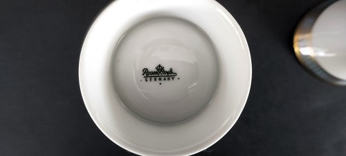 Vingage Rosenthal GALA BLUE ? gild trim stripes creamer covered sugar bowl MCM - Picture 10 of 17