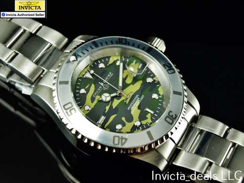 Invicta Men's 40mm Chase Durer Quartz GREEN CAMOUFLAGE DIAL Silver Tone SS Watch - Picture 8 of 19