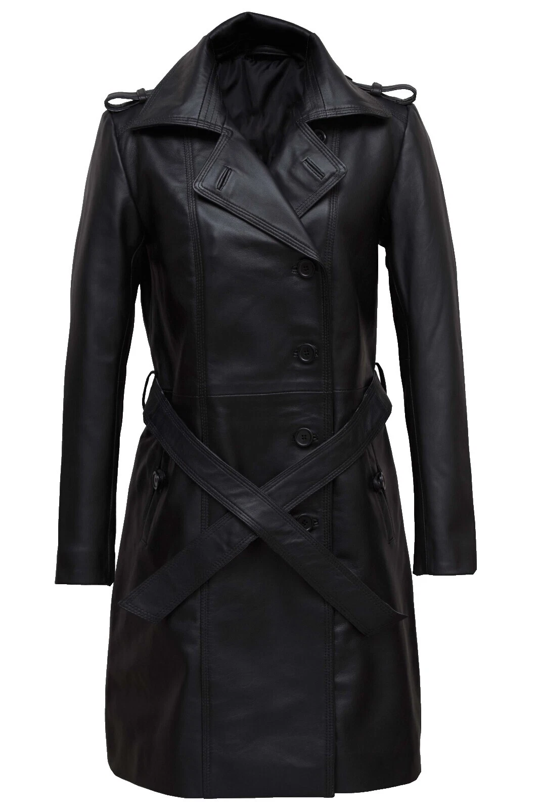 Black Belted Coats, Jackets & Vests for Women