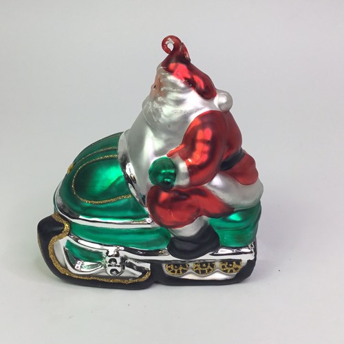 Dept 56 Santa’s Snow Mobile Mercury Glass Christmas Ornament - Picture 4 of 7