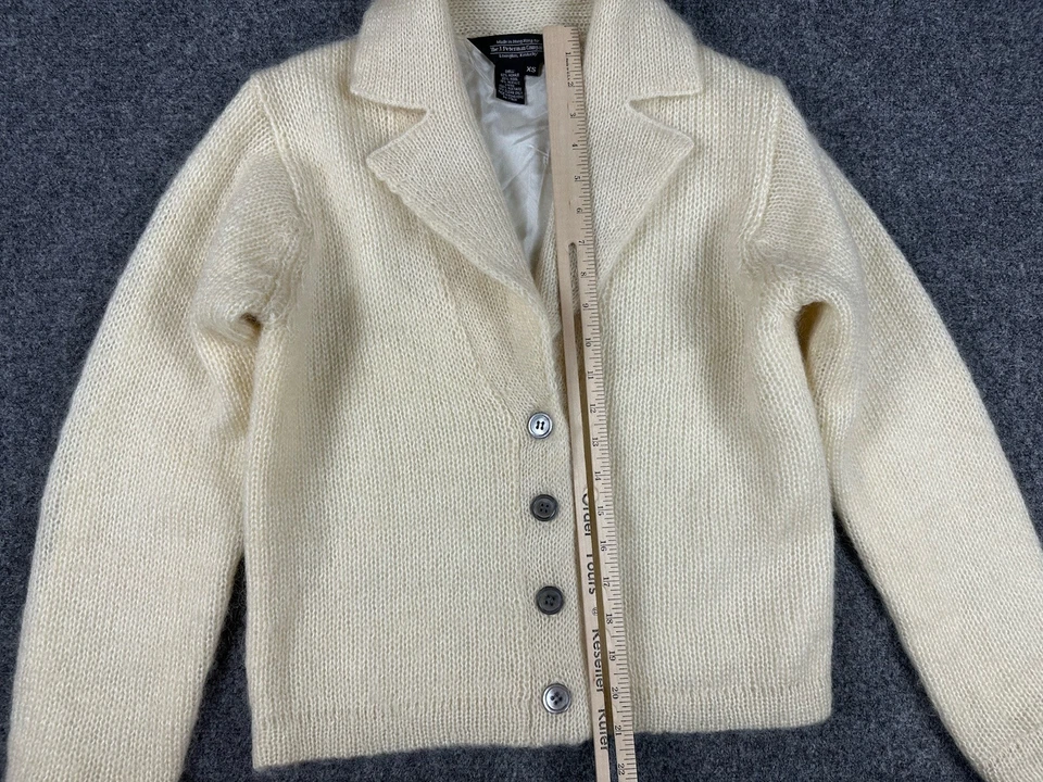 Chaqueta Suéter The J Peterman Company Para Mujer Lana Mohair Abotonada Marfil XS De Colección Foto 4 de 4
