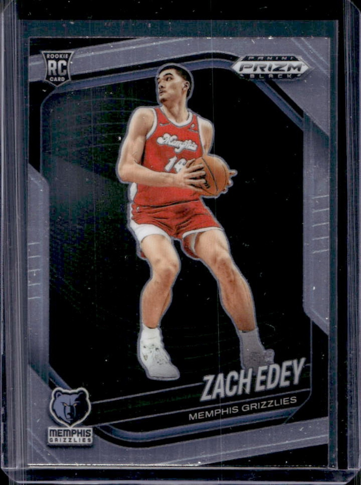 2024-25 Prizm Black Zach Edey RC Rookie #64 Grizzlies