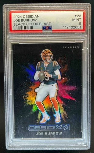 2024 Panini Obsidian Joe Burrow Black Color Blast #23 Bengals PSA 9
