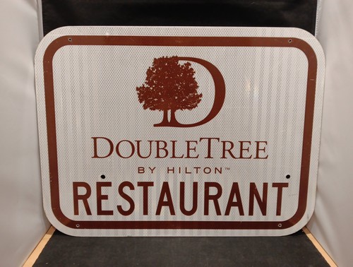 DoubleTree By Hilton Restaurant Reflective HWY Sign 18 x 24 Hotel Advertising - Picture 2 of 11