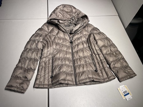 MICHAEL KORS Jacket Women's XL Quilted Down Packable Hooded Puffer Coat Nylon