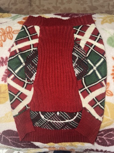 Snowman Argyle Dog Sweater Christmas Winter Small - Picture 2 of 3