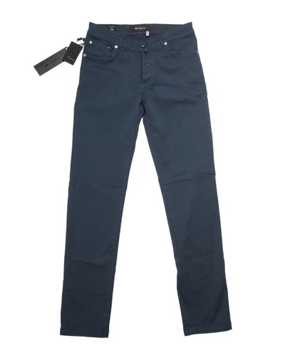 Pantalones de mezclilla Kiton Napoli $1,480 nuevos con etiquetas azul marino 5 bolsillos botones mosca algodón elástico 38 EE. UU. - Imagen 2 de 7