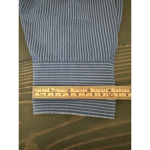 Nautica Men's Button Down Collared Shirt Blue White Striped Longsleeve Size XXL - Picture 10 of 10