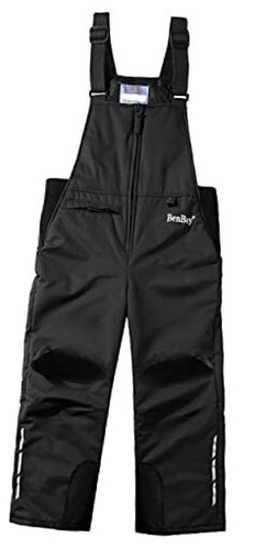  Kinder Schnee Ski Trägerhose Winter wasserdicht winddicht Ripstop warm 5T schwarz - Bild 1 von 7