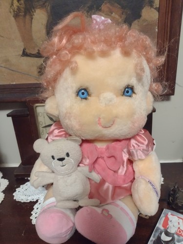 Adorable Kenner 1985 Hugga A Bunch Pink 🩷 Blue Eyes & Teddy Bear Plüsch Puppe