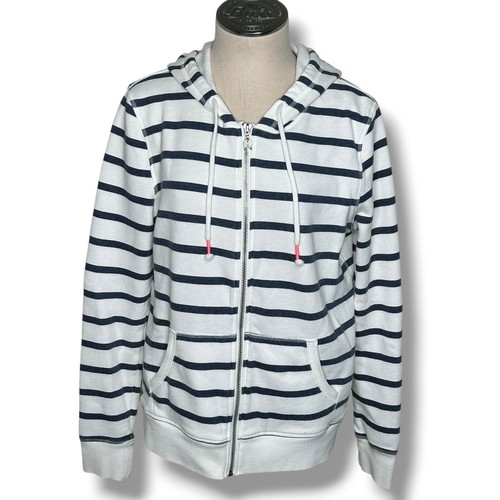 Victoria's Secret gestreifter Hoodie mit durchgehendem Reißverschluss Palmen Grafik Damen Medium Freizeit - Bild 3 von 9