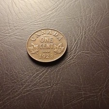 1923 Canada 1 Cent (A1) King George V Canadian Penny Copper Coin Small Cent