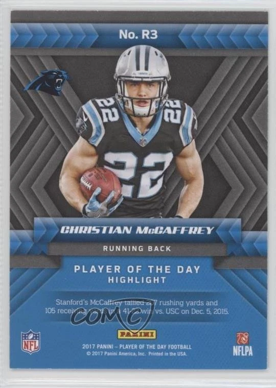 2017 Panini Player of the Day Rookies Wind Chimes /25 Christian McCaffrey #R3 RC - Image 2 of 2
