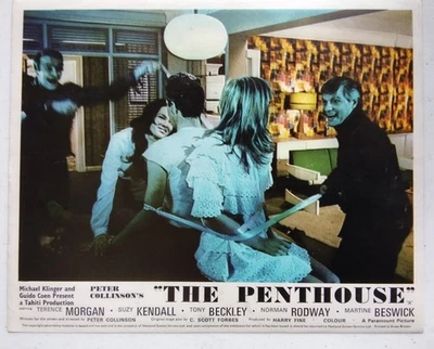 THE PENTHOUSE, SET OF 8 LOBBY CARDS, 1967, TERENCE MORGAN, SUZY KENDALL. - Image 1 of 4
