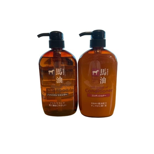 Kumano Horse Oil Shampoo & Conditioner Set 600 ml Damage Repair Silicone Free - Bild 1 von 2