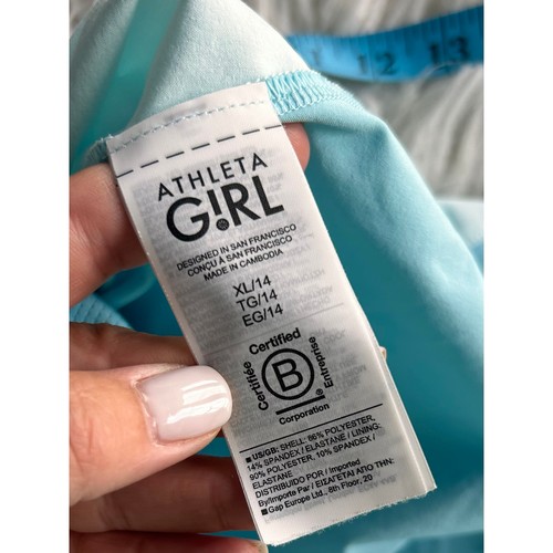 Athleta Girls Pull-On Athletic Shorts Stretch Activewear Running Blue Size XL - Picture 10 of 13