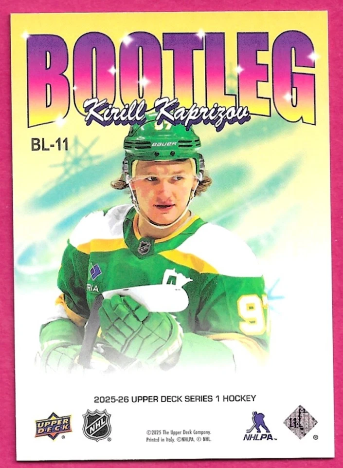 2025-26 UD Upper Deck Series 1 Hockey KIRILL KAPRIZOV #BL-11 Bootleg SSP - Image 2 of 2