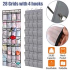 28 Grids Storage Bag Hanger Bag Closet Over Door Shoe Organizer Holder +4 xHooks