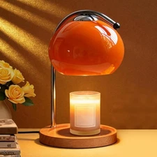 Aroma Wax Melting Lamp Retro Wood Storage Tray Glass Candle Warmer Desk Lamp ...