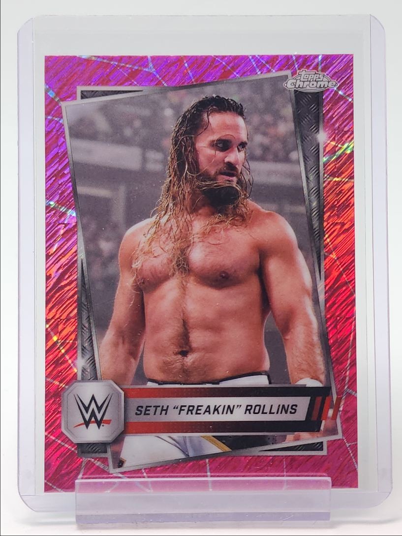 SETH "FREAKIN" ROLLINS 2025 TOPPS CHROME WWE RAW #5 PINK SHIMMER Q3813