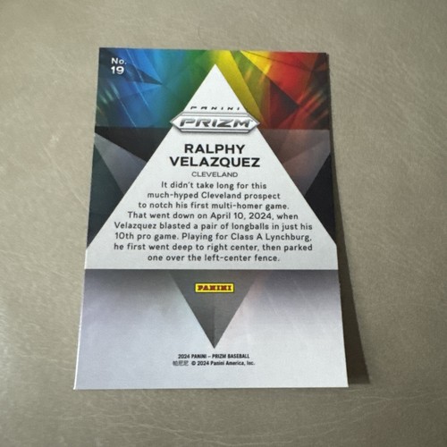 2024 Panini Prizm Ralphy Velazquez Prizmatic #19 Cleveland Guardians - Foto 2 di 2