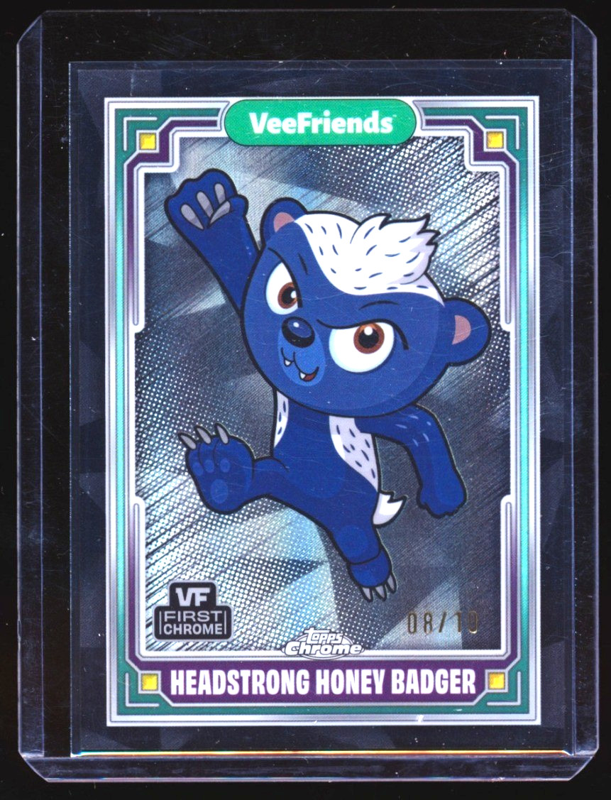 Headstrong Honey Badger 2025 Topps Chrome VeeFriends #45 Black Refractor 8/10