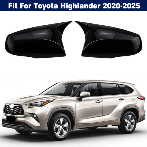 Cubierta de espejo retrovisor estilo M bocina de buey para Toyota Highlander 2020-25 negro brillante - Imagen 5 de 5
