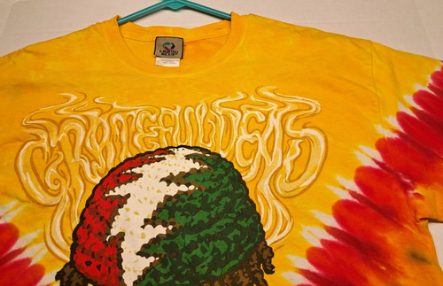 Camicia Vintage Blu Liquido Rasta Scheletro Grateful Dead Grande Brockum Marley GDM - Foto 3 di 7