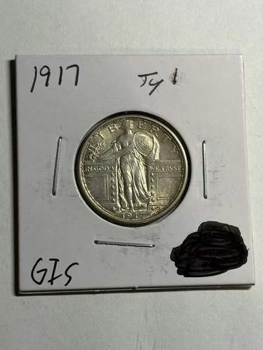 1917 25c Standing Liberty Quarter Type 1 AU+/UNC Nice Strike Tougher Variety