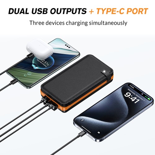 Portable 46800mAh 6 Folding Solar Panel Power Bank USB Charger For Cell phone - Picture 7 of 22