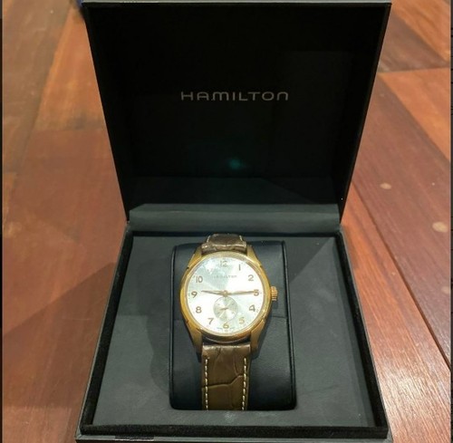 Hamilton Jazzmaster Silver Men's Watch with Brown Leather Band Used with case - Picture 4 of 4