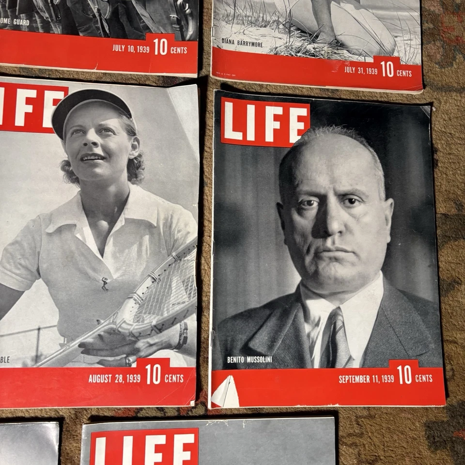 1939 Life Magazine Vintage Lot 8 Issues 1930’s Pre-WWII Ads Sports Fashion WW2 - Image 4 of 4