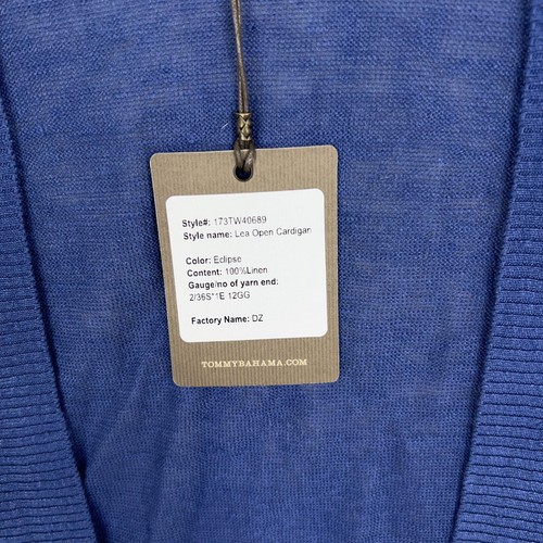 Tommy Bahama Cardigan Sweater Womens Small Eclipse Lea Open Lightweight Linen - Picture 4 of 13