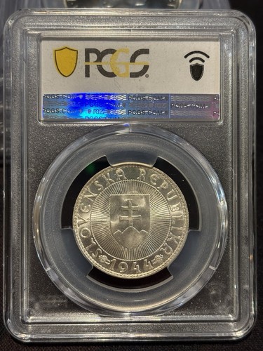 SLOVAKIA 10 Korun 1944, NGC MS 65 Gem UNC / BU, Full Luster, Very High Grade. R9 - Picture 3 of 3