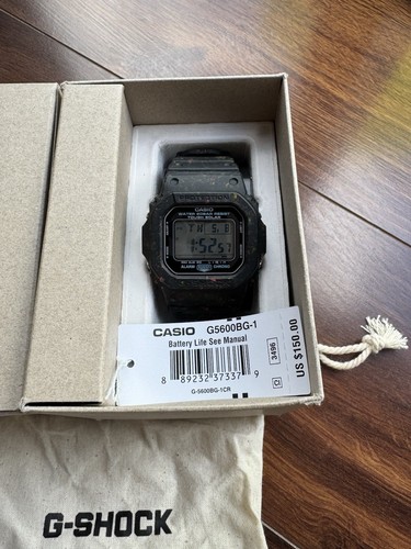 Casio G-Shock G5600BG-1 Recycled Resin Edition Solar Multi-Color Black Watch - Picture 2 of 5