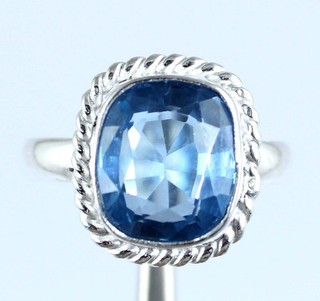 Natural Blue Jeremejevite 8.30 Ct Cushion Gemstone Certified Ring Memorial Day