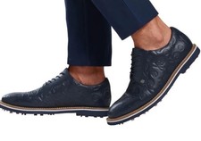 G/Fore G4 GFORE Debossed Skull Gallivanter Golf Shoes US 10.5 Dark Blue MINT