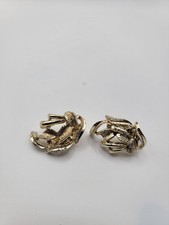 Goldtone Ribbon Fold Clip-on Earrings Vintage...