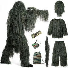 Ghillie Suit, 7-in-1 3D Camouflage Hunting Gear for Boys, Perfect Hunting Clo...