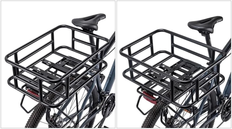 Rear Bike Basket W/ Liner Cargo Net Bicycle Rack Basket E-bike Electric Bike - Image 4 of 4