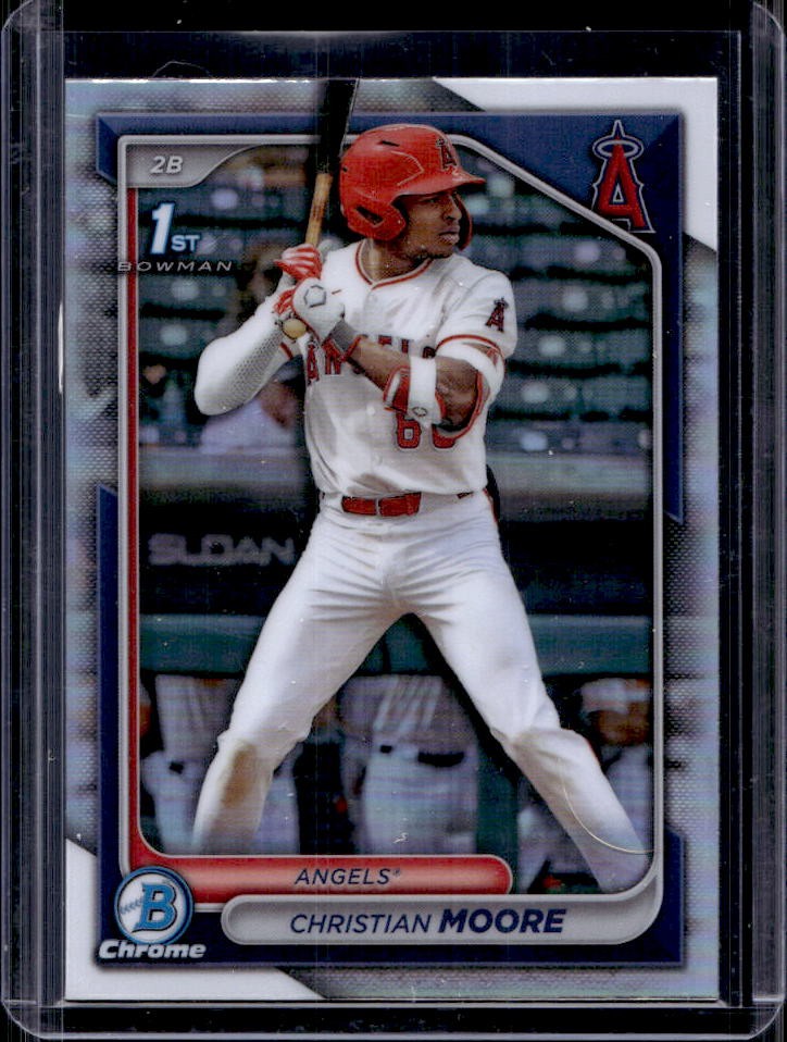 2024 Bowman Draft Christian Moore Chrome Refractor 1st #BDC-13 Angels