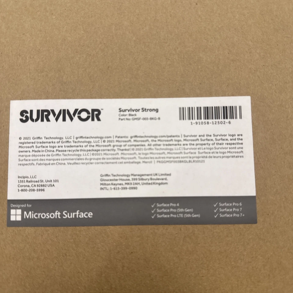 Griffin Strong Strong Case for Surface Pro 7+ / Pro 7 / Pro 6 / Pro 4 - Black - Image 2 of 3