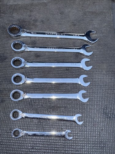 Sears Craftsman USA 7pc Metric Reversible Ratcheting Wrench Set 42407 8-18mm - Imagen 24 de 24