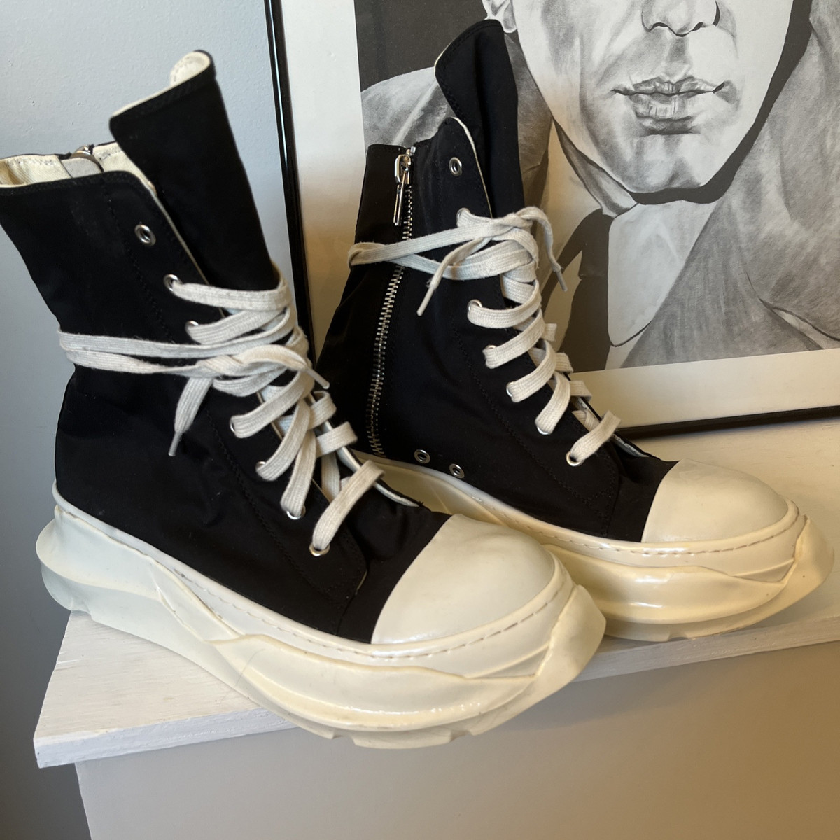 Rick Owens DRKSHDW Abstract High Black Milk Sz 44 | eBay Rick Owens DRKSHDW Abstract High Black Milk Sz 44 | eBay