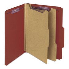 Smead 14075 Classification Folders w/6 Fasteners - Letter Size/Red (10/Box) New