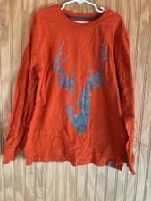 Carhartt Boys 10/12 Long Sleeve Orange Shirt Deer Graphic Hunting Outdoors Youth