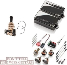 EMG F JH SET JAMES HETFIELD BLACK CHROME FLOYD SPACED SHORT POTS + TOGGLE SWITCH