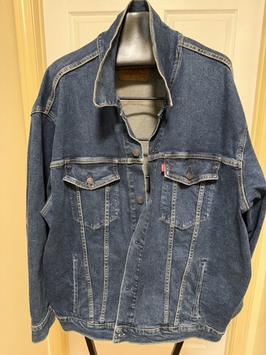 Levi Strauss Signature Jacket Mens 4XL Blue Denim Button Up Trucker 100% Cotton - Picture 3 of 13