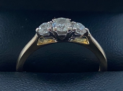 BUEN ANILLO VINTAGE DE DIAMANTES DE ORO DE 18 QUILATES TALLA N - 0,48 QUILATES DIAMANTES NATURALES - Imagen 2 de 18